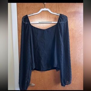 Altar’d state arula sheer sleeve black corset top